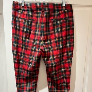 NWT J. Crew tartan plaid holiday ankle ponte pants